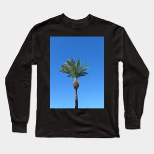 Single Palm Tree with Blue Sky2 Long Sleeve T-Shirt